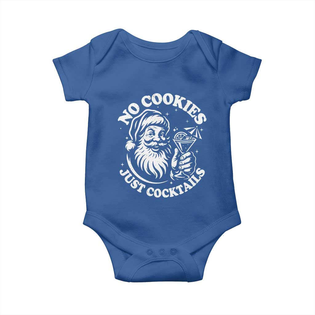 Funny Santa Christmas In July Baby Onesie No Cookies Just Cocktails Summer Xmas TS10 Royal Blue Print Your Wear