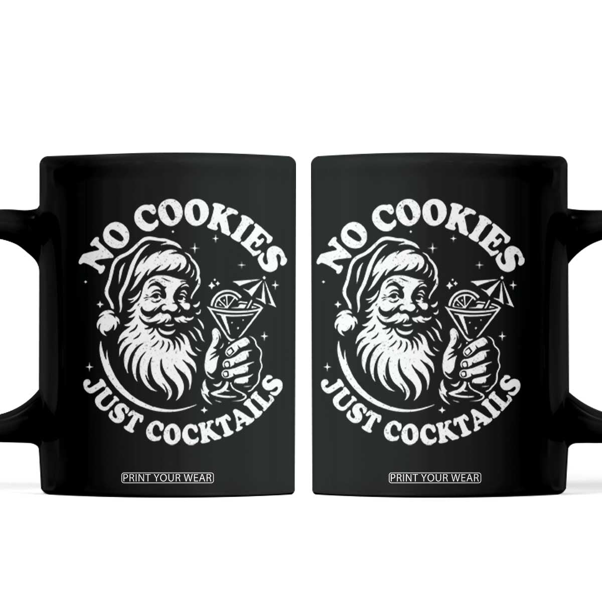 Funny Santa Christmas In July Coffee Mug No Cookies Just Cocktails Summer Xmas TS10 Black Print Your Wear