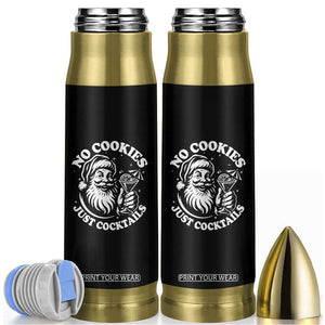 Funny Santa Christmas In July Bullet Tumbler No Cookies Just Cocktails Summer Xmas TS10 Black Print Your Wear