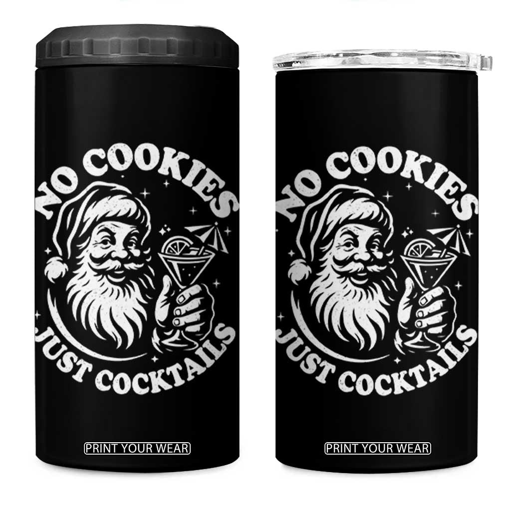 Funny Santa Christmas In July 4 in 1 Can Cooler Tumbler No Cookies Just Cocktails Summer Xmas TS10 One Size: 16 oz Black Print Your Wear