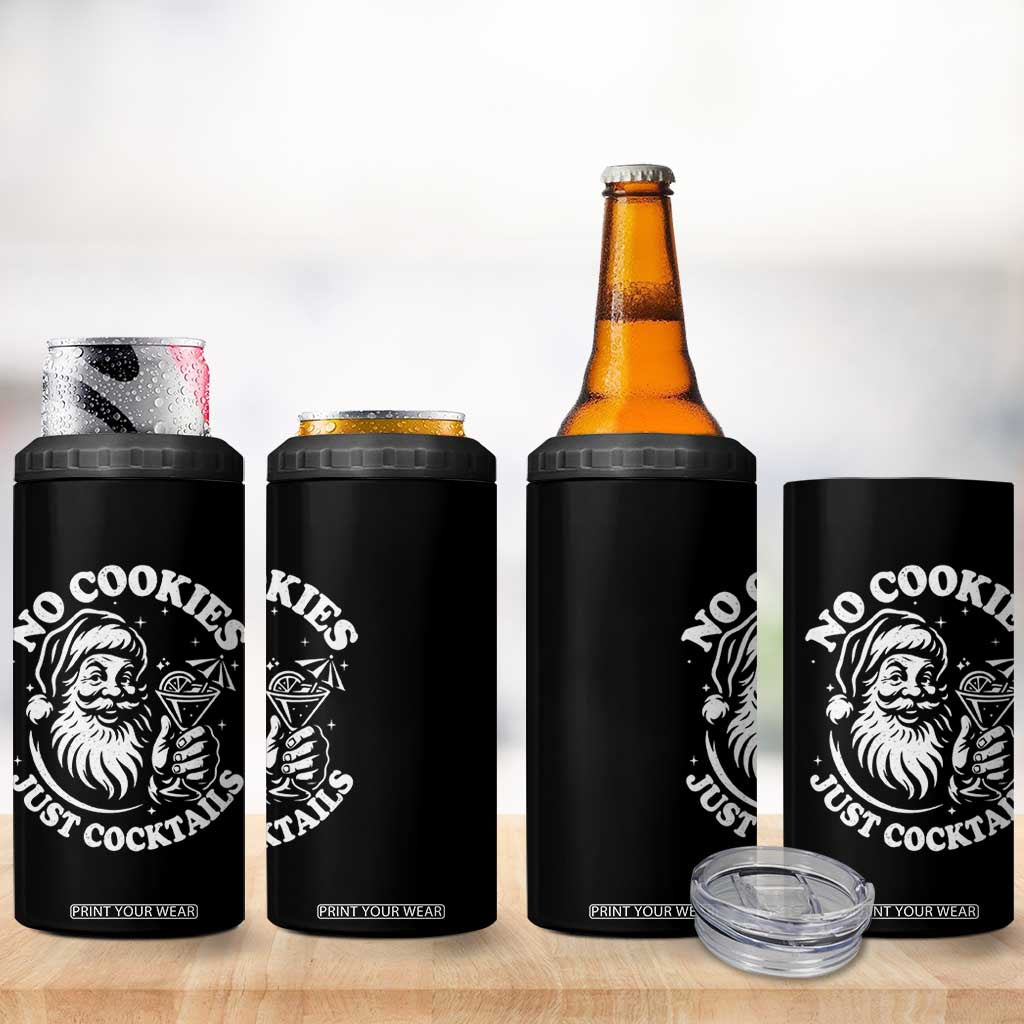 Funny Santa Christmas In July 4 in 1 Can Cooler Tumbler No Cookies Just Cocktails Summer Xmas TS10 Print Your Wear