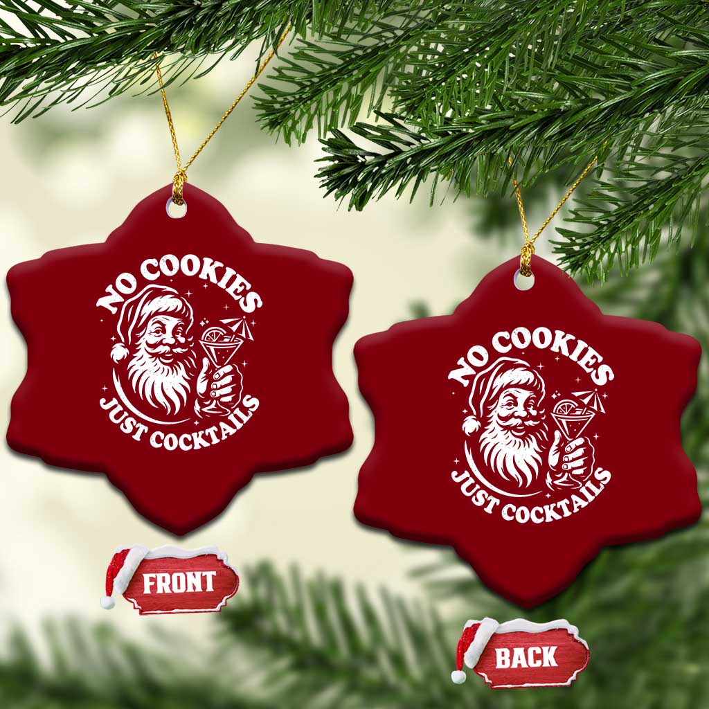 Funny Santa Xmas In July Ceramic Ornament No Cookies Just Cocktails Summer Xmas TS10 Print Your Wear