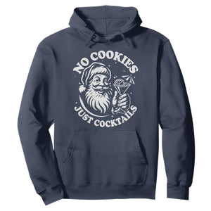 Funny Santa Christmas In July Hoodie No Cookies Just Cocktails Summer Xmas TS10 Navy Print Your Wear