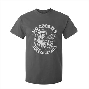 Funny Santa Christmas In July T Shirt For Kid No Cookies Just Cocktails Summer Xmas TS10 Dark Heather Print Your Wear