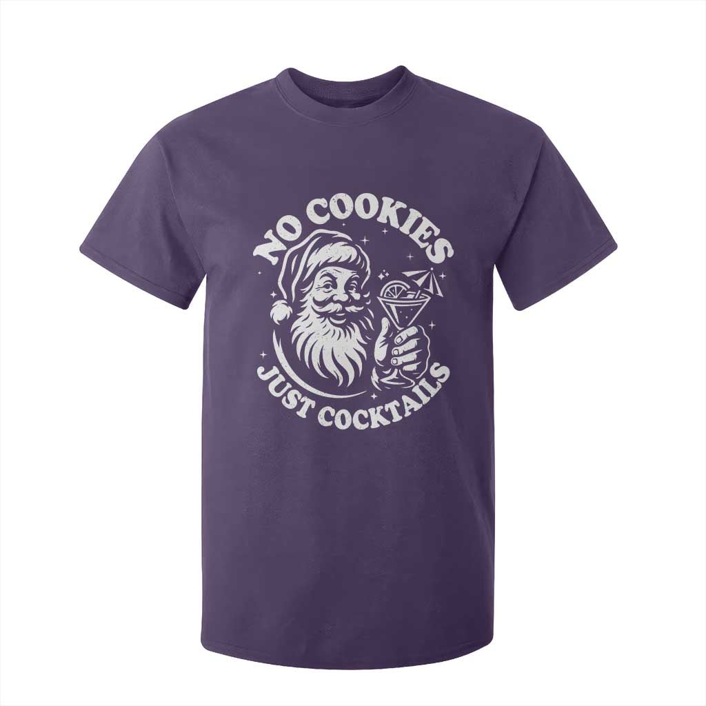 Funny Santa Christmas In July T Shirt For Kid No Cookies Just Cocktails Summer Xmas TS10 Purple Print Your Wear