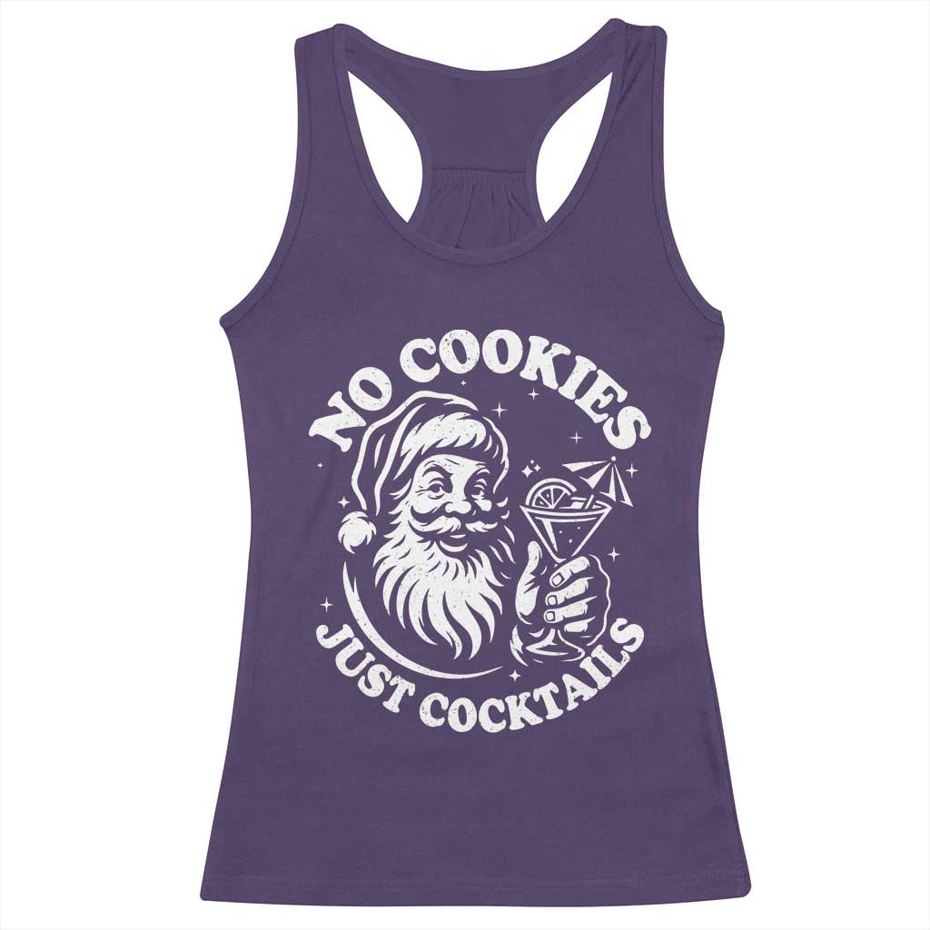 Funny Santa Christmas In July Racerback Tank Top No Cookies Just Cocktails Summer Xmas TS10 Purple Print Your Wear