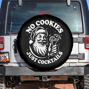 Funny Santa Christmas In July Spare Tire Cover No Cookies Just Cocktails Summer Xmas TS10 No hole Black Print Your Wear