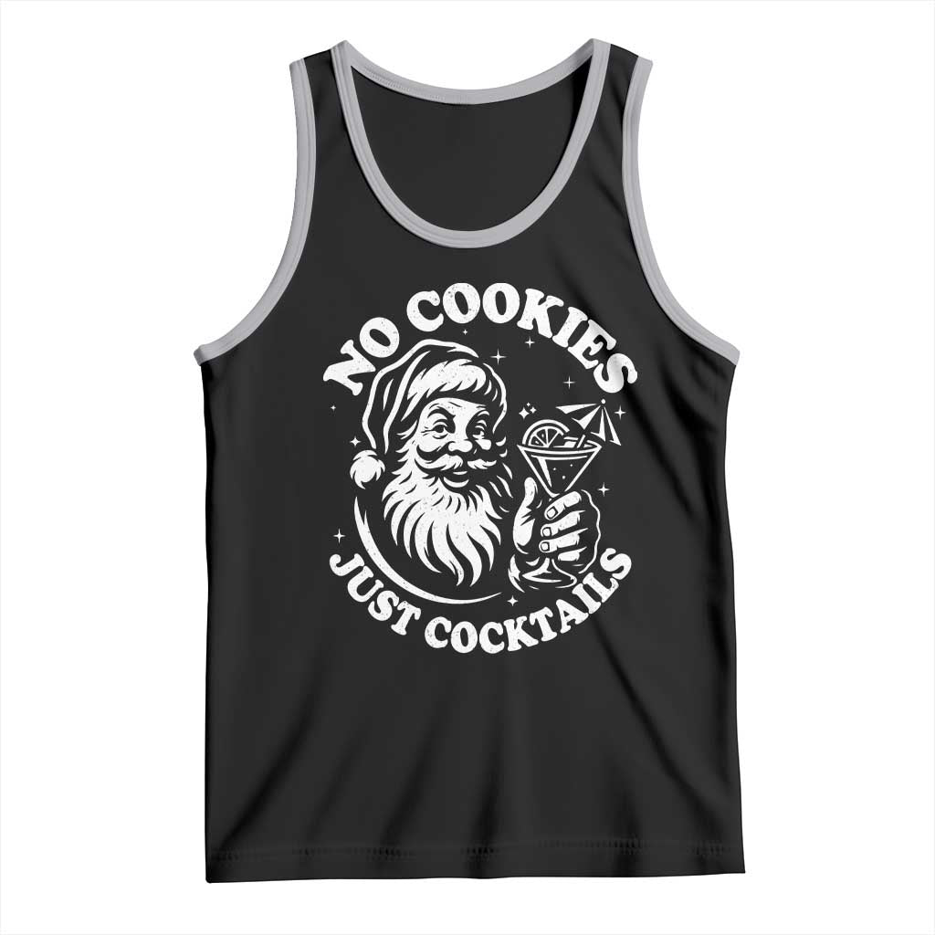 Funny Santa Christmas In July Tank Top No Cookies Just Cocktails Summer Xmas TS10 Black Athletic Heather Print Your Wear