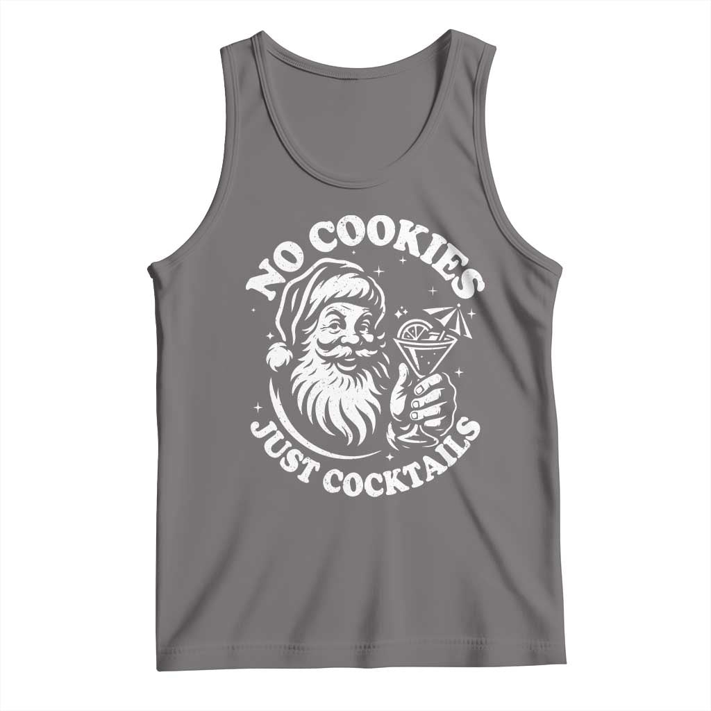 Funny Santa Christmas In July Tank Top No Cookies Just Cocktails Summer Xmas TS10 Deep Heather Print Your Wear