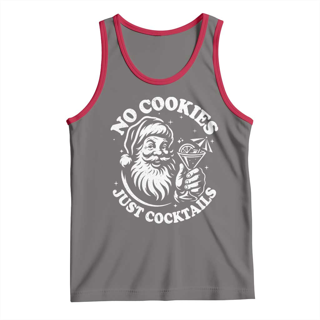 Funny Santa Christmas In July Tank Top No Cookies Just Cocktails Summer Xmas TS10 Deep Heather Red Print Your Wear
