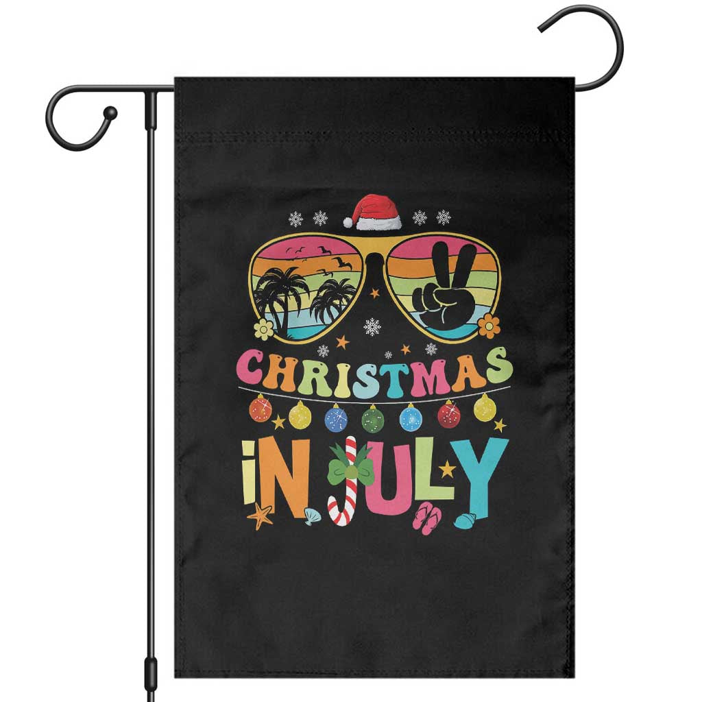 Sunglasses Beach Christmas in July Garden Flag Santa Summer Xmas TS10 Black Print Your Wear