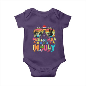 Sunglasses Beach Christmas in July Baby Onesie Santa Summer Xmas TS10 Purple Print Your Wear