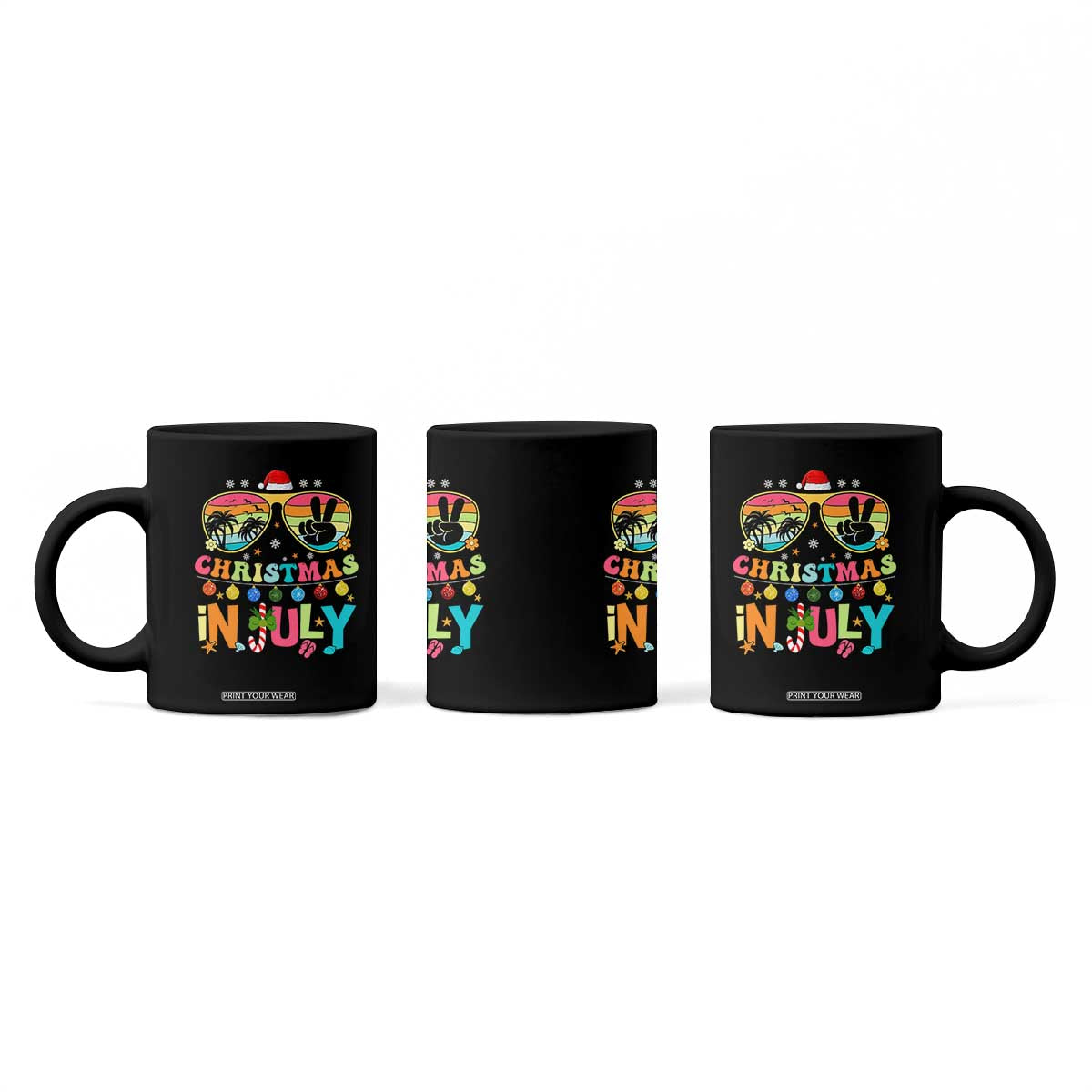 Sunglasses Beach Christmas in July Coffee Mug Santa Summer Xmas TS10 Print Your Wear