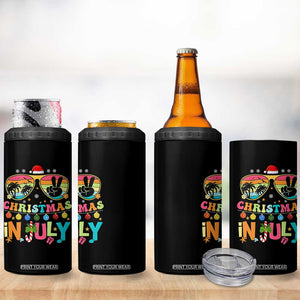 Sunglasses Beach Christmas in July 4 in 1 Can Cooler Tumbler Santa Summer Xmas TS10 Print Your Wear