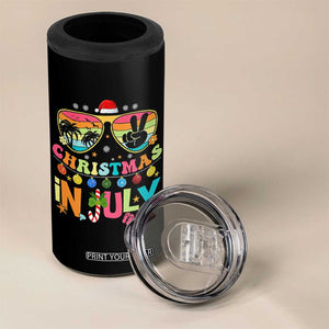 Sunglasses Beach Christmas in July 4 in 1 Can Cooler Tumbler Santa Summer Xmas TS10 Print Your Wear