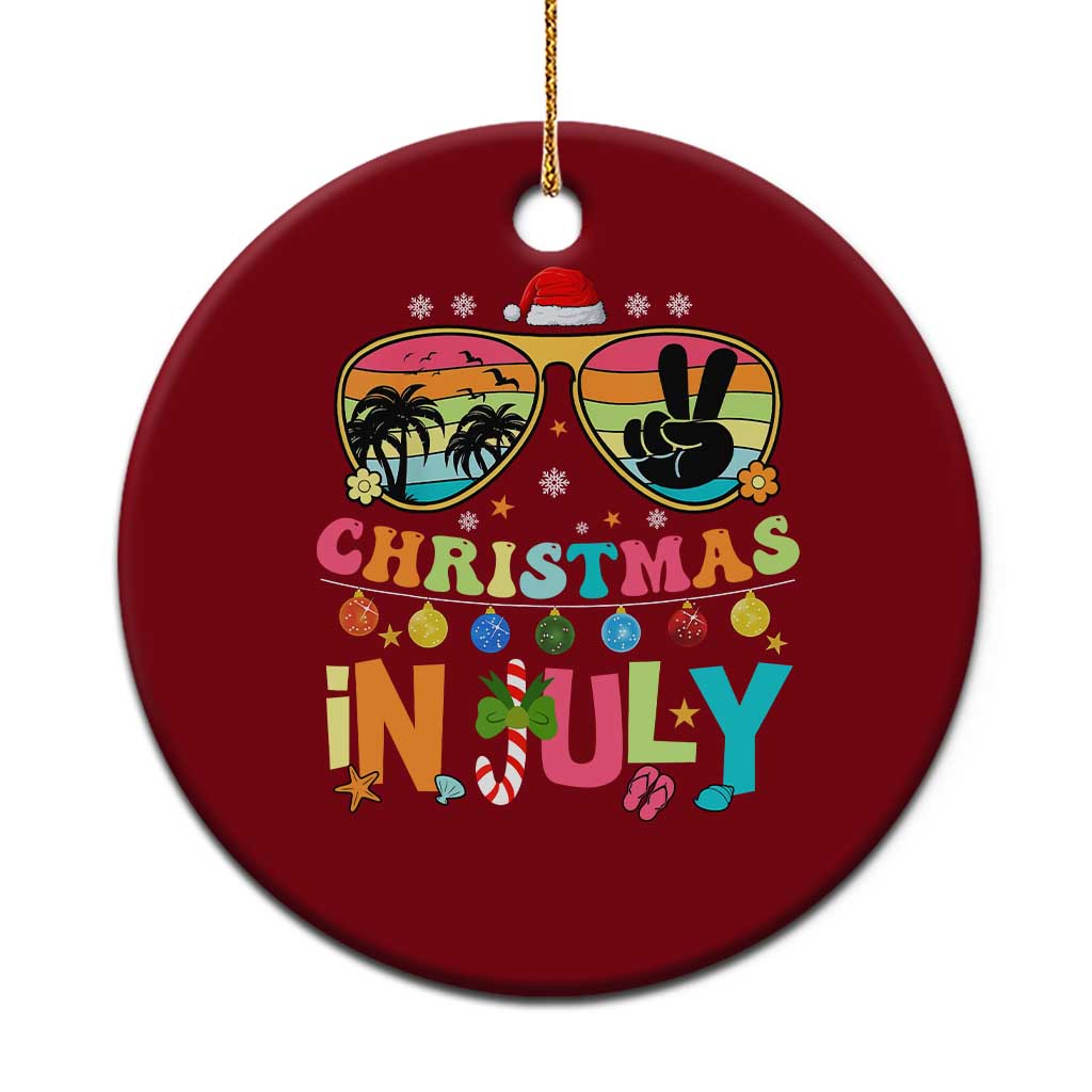 Sunglasses Beach Xmas in July Ceramic Ornament Santa Summer Xmas TS10 1pc Red Print Your Wear