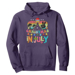 Sunglasses Beach Christmas in July Hoodie Santa Summer Xmas TS10 Purple Print Your Wear