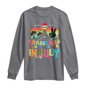 Sunglasses Beach Christmas in July Long Sleeve Shirt Santa Summer Xmas TS10 Charcoal Print Your Wear