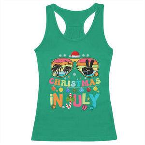 Sunglasses Beach Christmas in July Racerback Tank Top Santa Summer Xmas TS10 Irish Green Print Your Wear