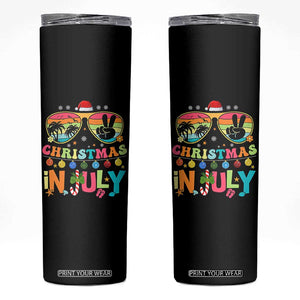Sunglasses Beach Christmas in July Skinny Tumbler Santa Summer Xmas TS10 Black Print Your Wear