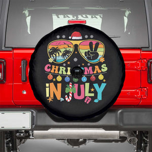 Sunglasses Beach Christmas in July Spare Tire Cover Santa Summer Xmas TS10 Black Print Your Wear