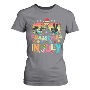Sunglasses Beach Christmas in July T Shirt For Women Santa Summer Xmas TS10 Charcoal Print Your Wear