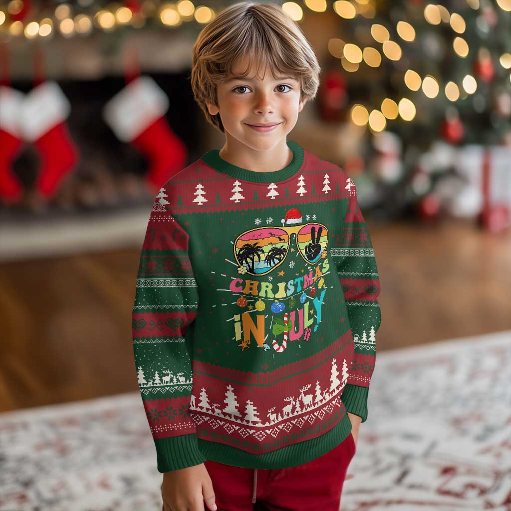Sunglasses Beach Christmas in July Knit Sweatshirt Santa Summer Xmas TS10 Christmas Print Your Wear