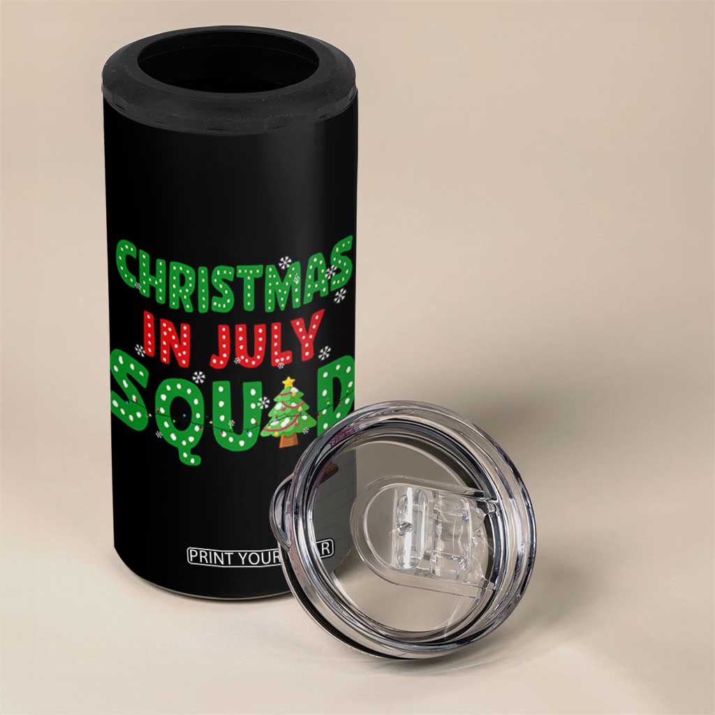 Christmas In July Squad 4 in 1 Can Cooler Tumbler Funny Summer Xmas TS10 Print Your Wear