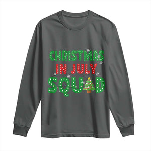 Christmas In July Squad Long Sleeve Shirt Funny Summer Xmas TS10 Dark Heather Print Your Wear