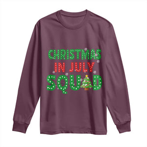 Christmas In July Squad Long Sleeve Shirt Funny Summer Xmas TS10 Maroon Print Your Wear