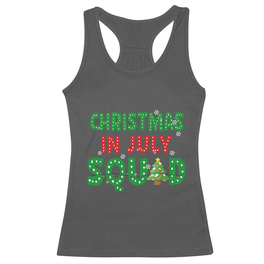 Christmas In July Squad Racerback Tank Top Funny Summer Xmas TS10 Dark Heather Print Your Wear