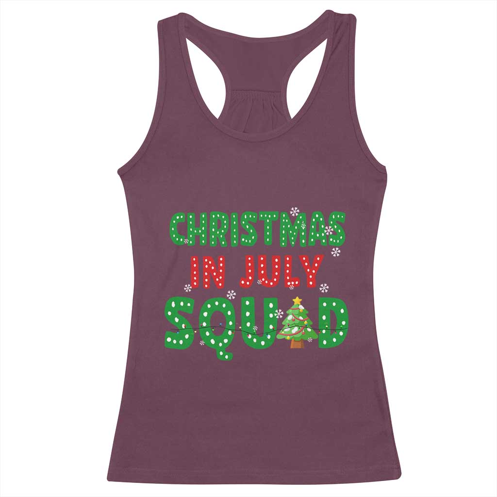 Christmas In July Squad Racerback Tank Top Funny Summer Xmas TS10 Maroon Print Your Wear