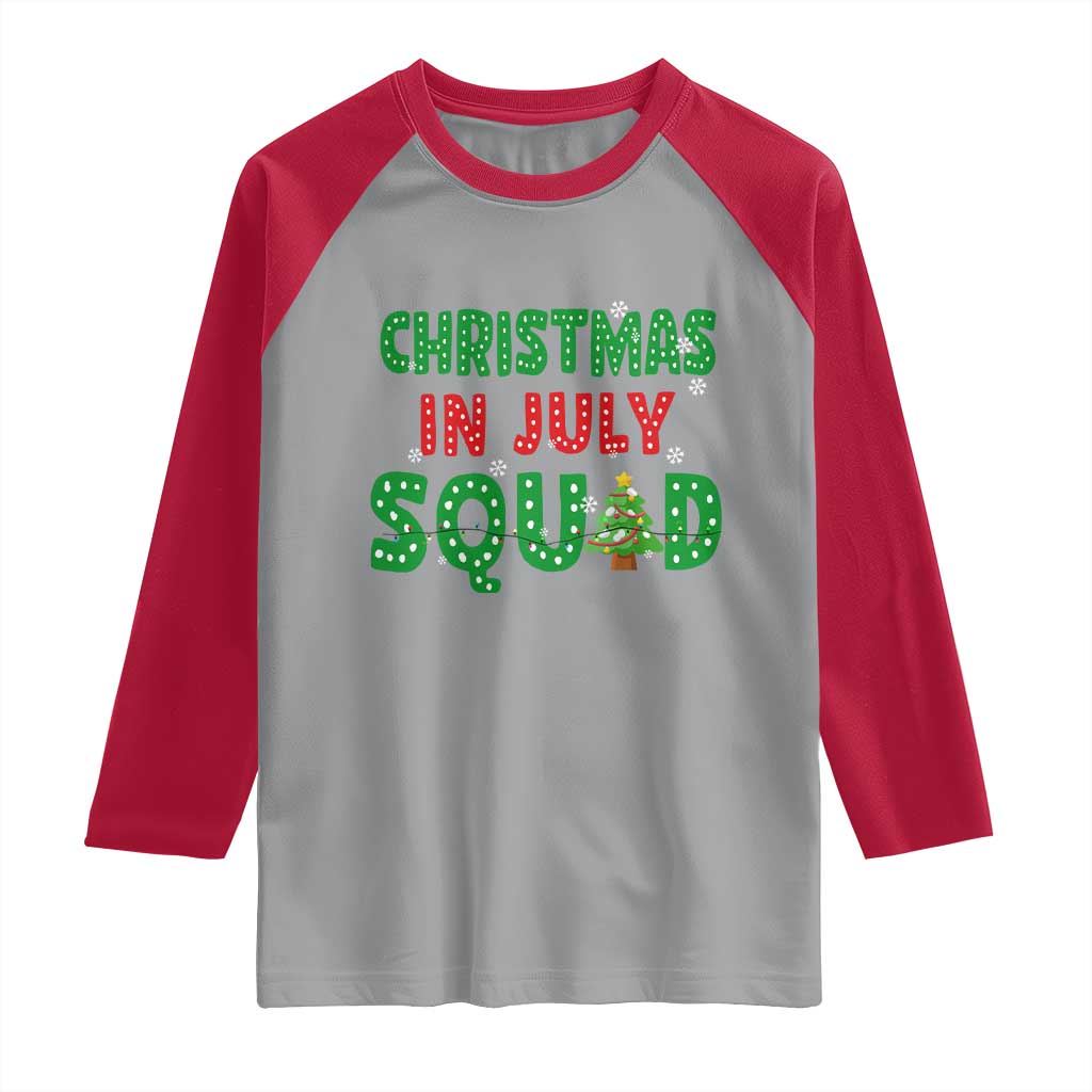 Christmas In July Squad Raglan Shirt Funny Summer Xmas TS10 Sport Gray Red Print Your Wear