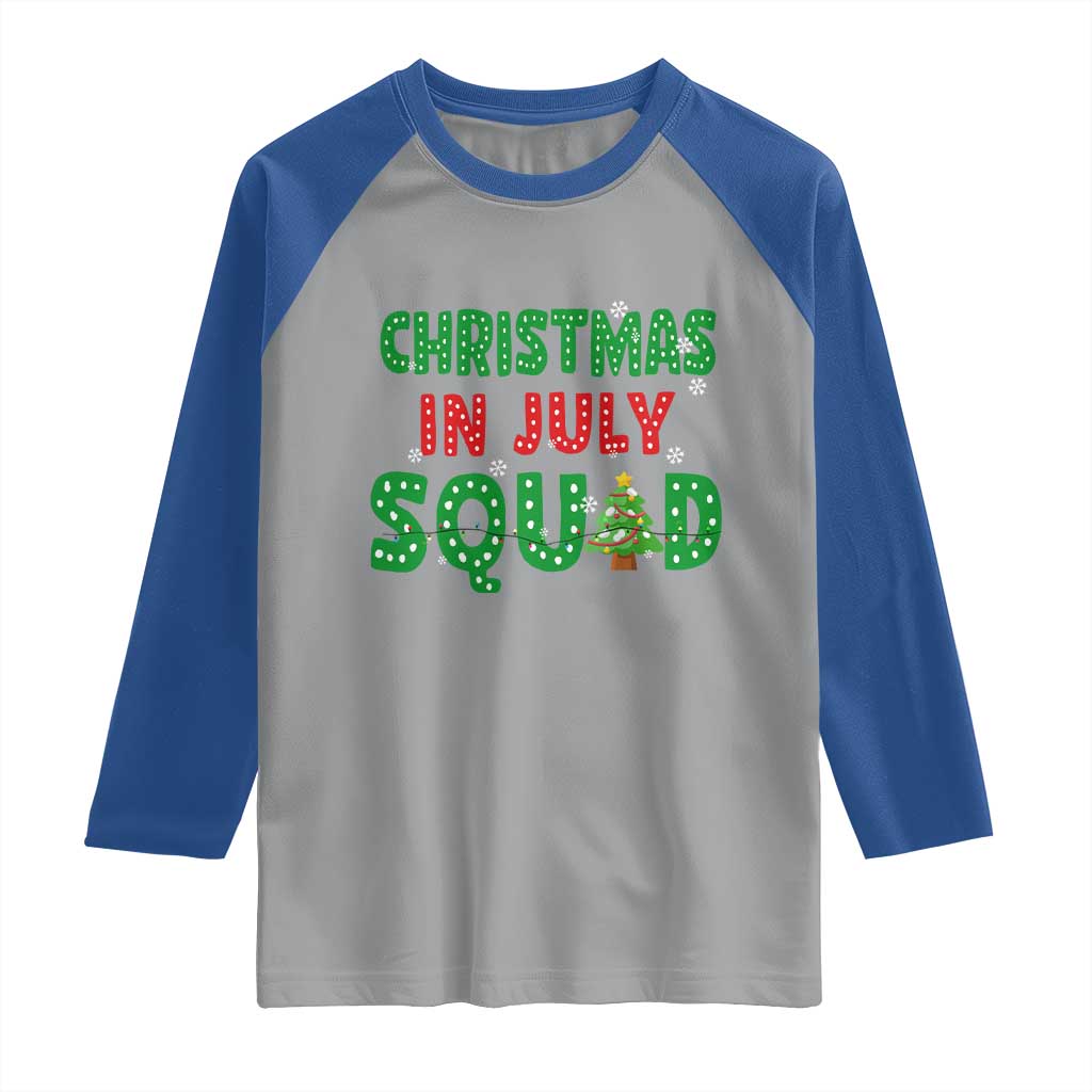 Christmas In July Squad Raglan Shirt Funny Summer Xmas TS10 Sport Gray Royal Print Your Wear