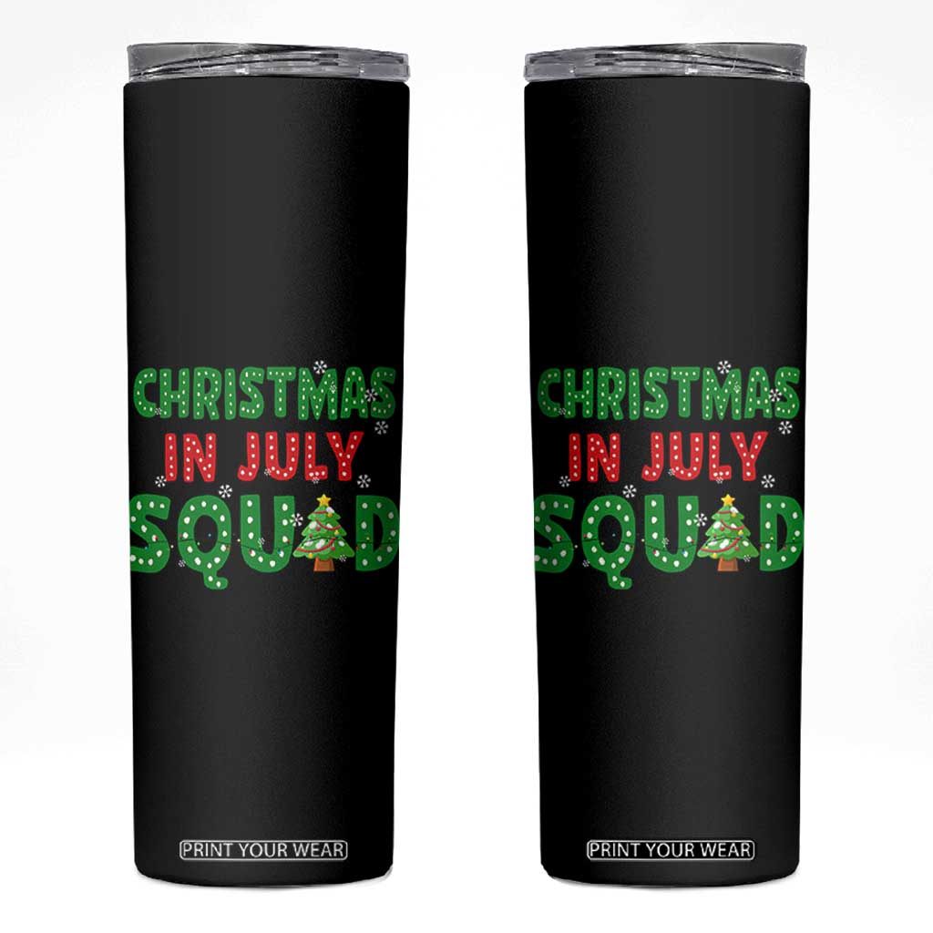 Christmas In July Squad Skinny Tumbler Funny Summer Xmas TS10 Black Print Your Wear