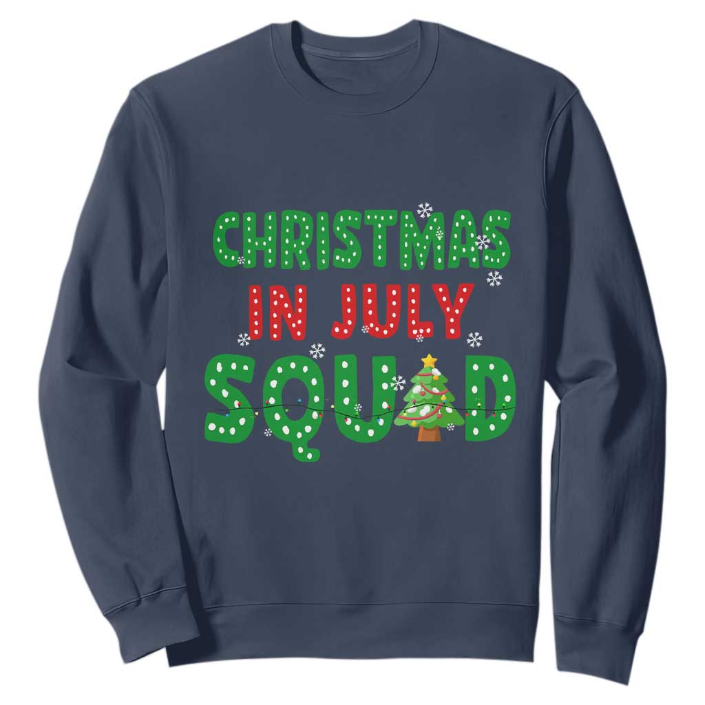 Christmas In July Squad Sweatshirt Funny Summer Xmas TS10 Navy Print Your Wear