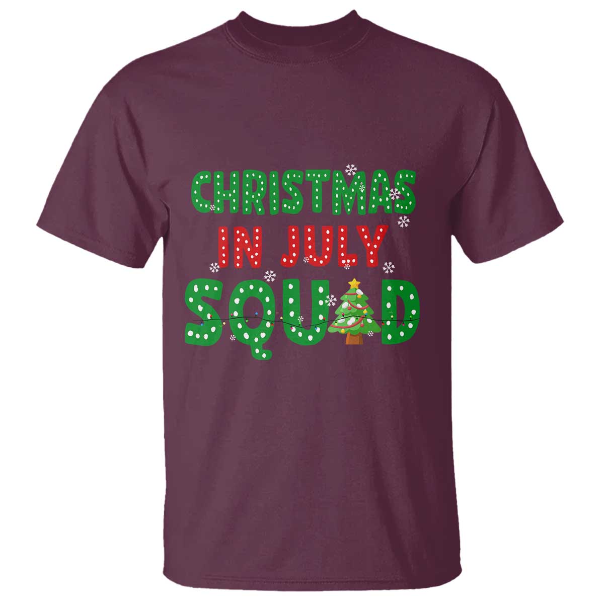 Christmas In July Squad T Shirt Funny Summer Xmas TS10 Maroon Print Your Wear