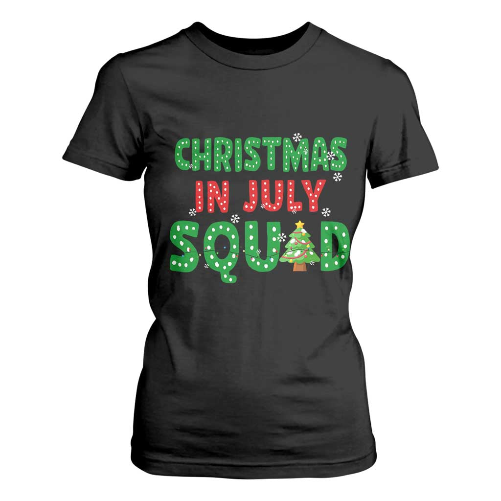 Christmas In July Squad T Shirt For Women Funny Summer Xmas TS10 Black Print Your Wear