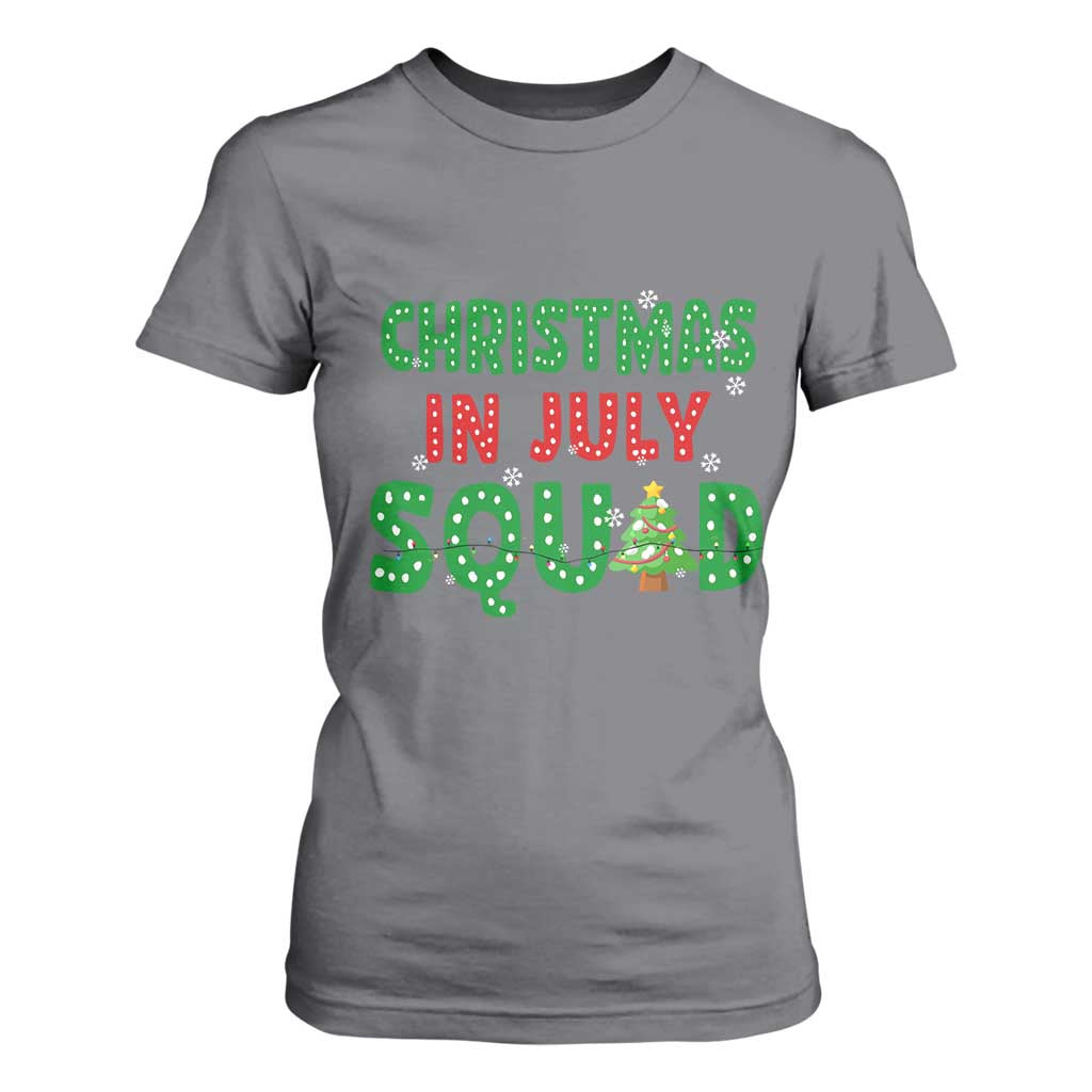 Christmas In July Squad T Shirt For Women Funny Summer Xmas TS10 Charcoal Print Your Wear