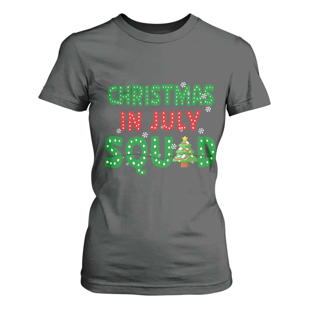 Christmas In July Squad T Shirt For Women Funny Summer Xmas TS10 Dark Heather Print Your Wear