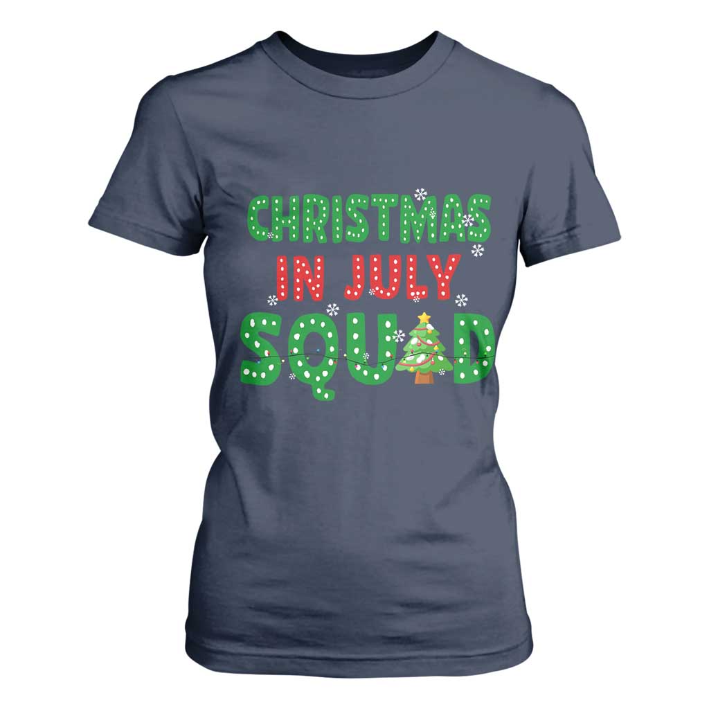 Christmas In July Squad T Shirt For Women Funny Summer Xmas TS10 Navy Print Your Wear