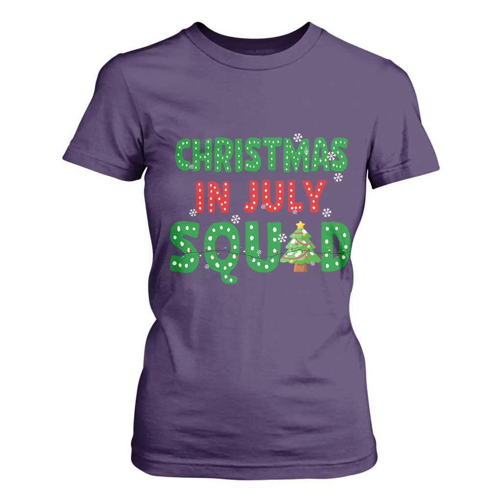 Christmas In July Squad T Shirt For Women Funny Summer Xmas TS10 Purple Print Your Wear