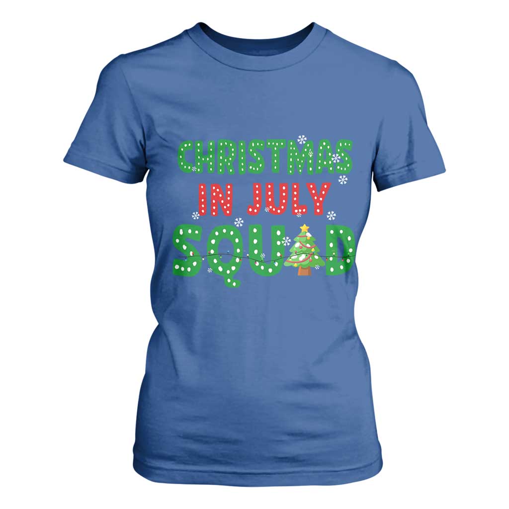 Christmas In July Squad T Shirt For Women Funny Summer Xmas TS10 Royal Blue Print Your Wear