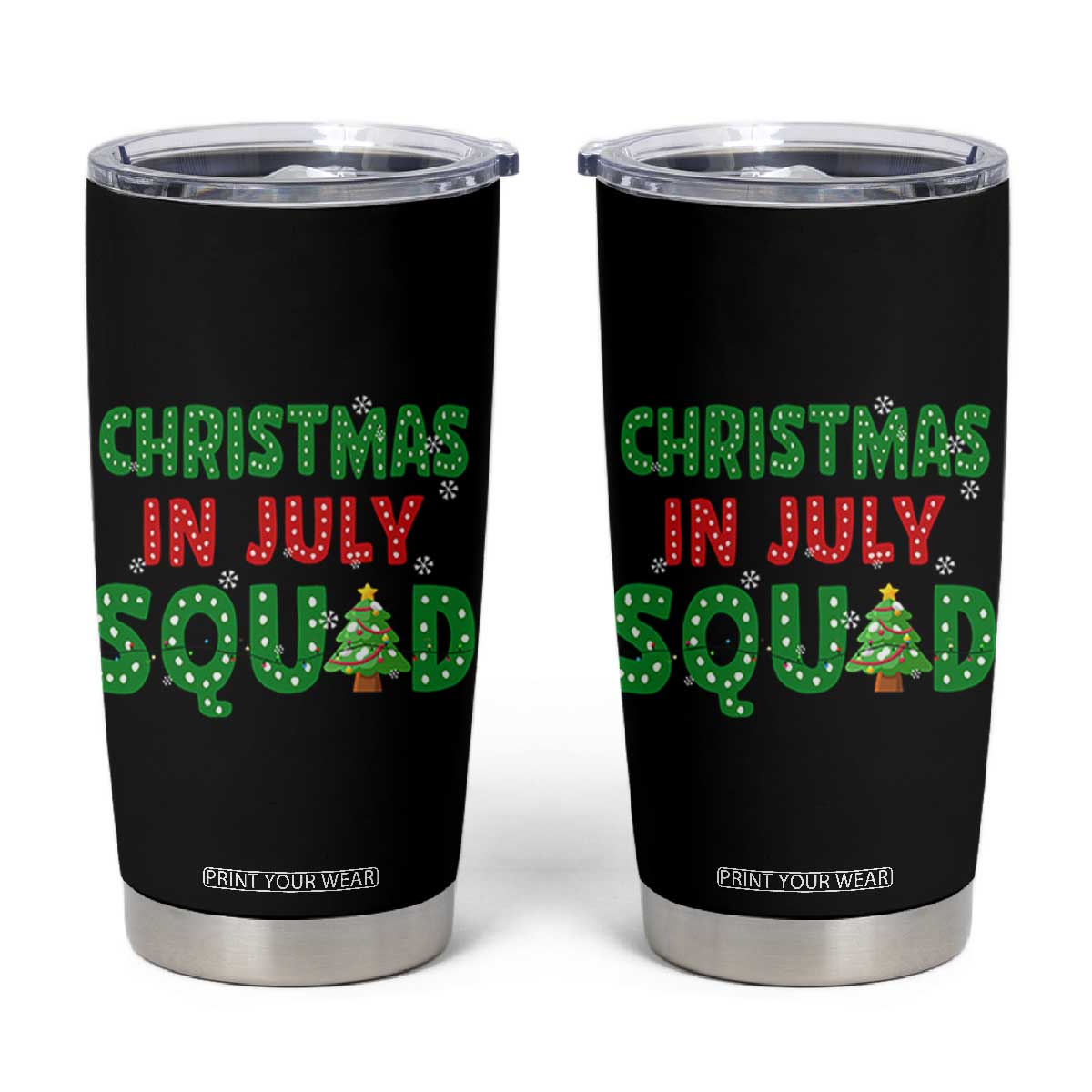 Christmas In July Squad Tumbler Cup Funny Summer Xmas TS10 Black Print Your Wear