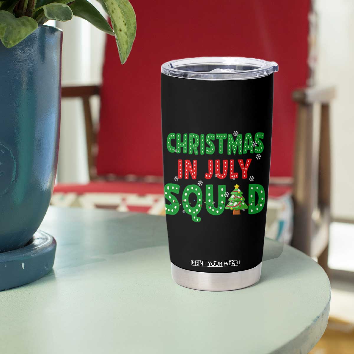 Christmas In July Squad Tumbler Cup Funny Summer Xmas TS10 Print Your Wear