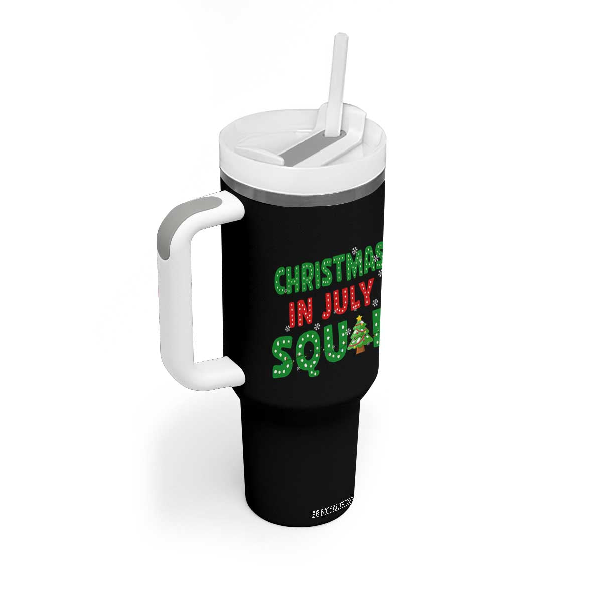 Christmas In July Squad Tumbler With Handle Funny Summer Xmas TS10 Print Your Wear