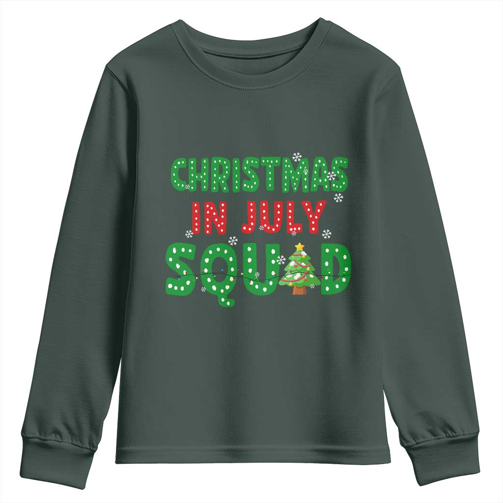Christmas In July Squad Youth Sweatshirt Funny Summer Xmas TS10 Dark Forest Green Print Your Wear