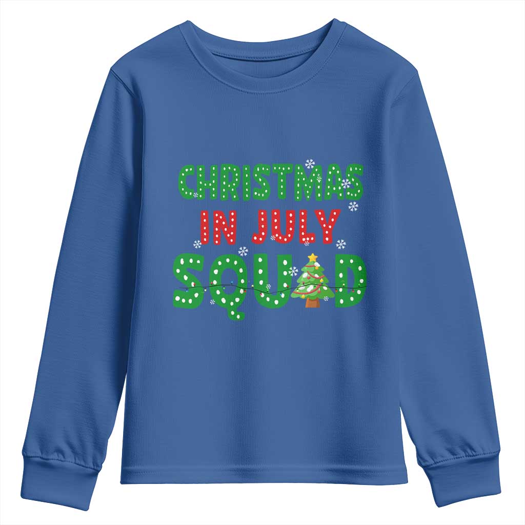 Christmas In July Squad Youth Sweatshirt Funny Summer Xmas TS10 Royal Blue Print Your Wear