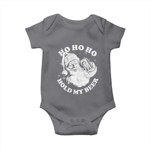 Santa Ho Ho Hold My Beer Baby Onesie Funny Christmas In July Summer Xmas TS10 Charcoal Print Your Wear