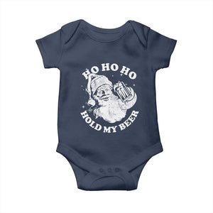 Santa Ho Ho Hold My Beer Baby Onesie Funny Christmas In July Summer Xmas TS10 Navy Print Your Wear